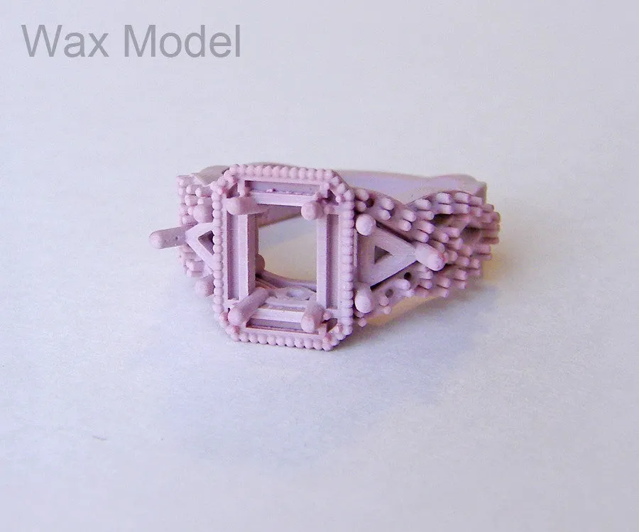 Emerald Diamond Halo Wedding Ring Redesign