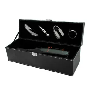 Faux Leather Bottle Accessory Gift Set