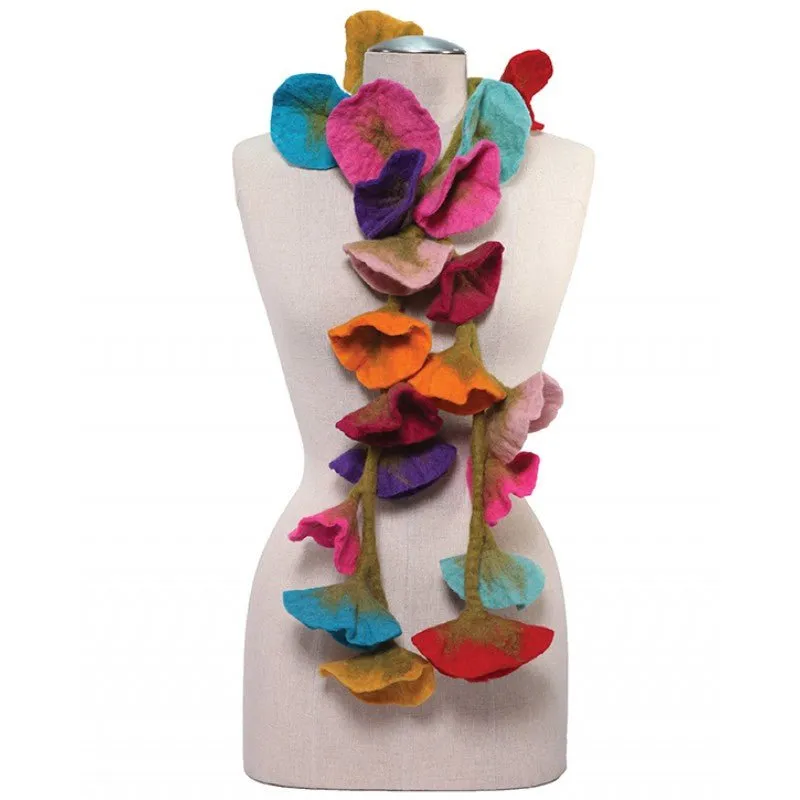 Felted flower scarves- Mixed Colors
