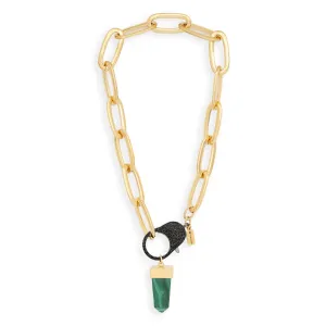 Flex Choker with Malachite Pendant