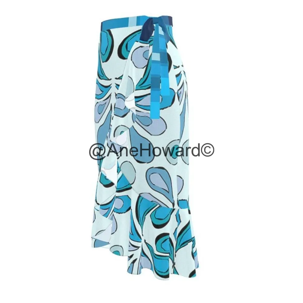 Flounce Maxi Skirt Raindrops