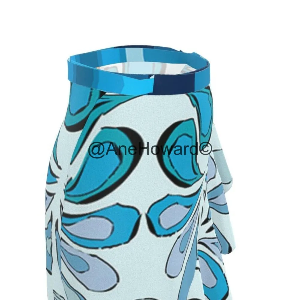Flounce Maxi Skirt Raindrops