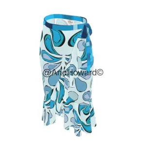 Flounce Maxi Skirt Raindrops