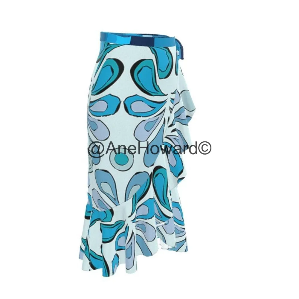 Flounce Maxi Skirt Raindrops