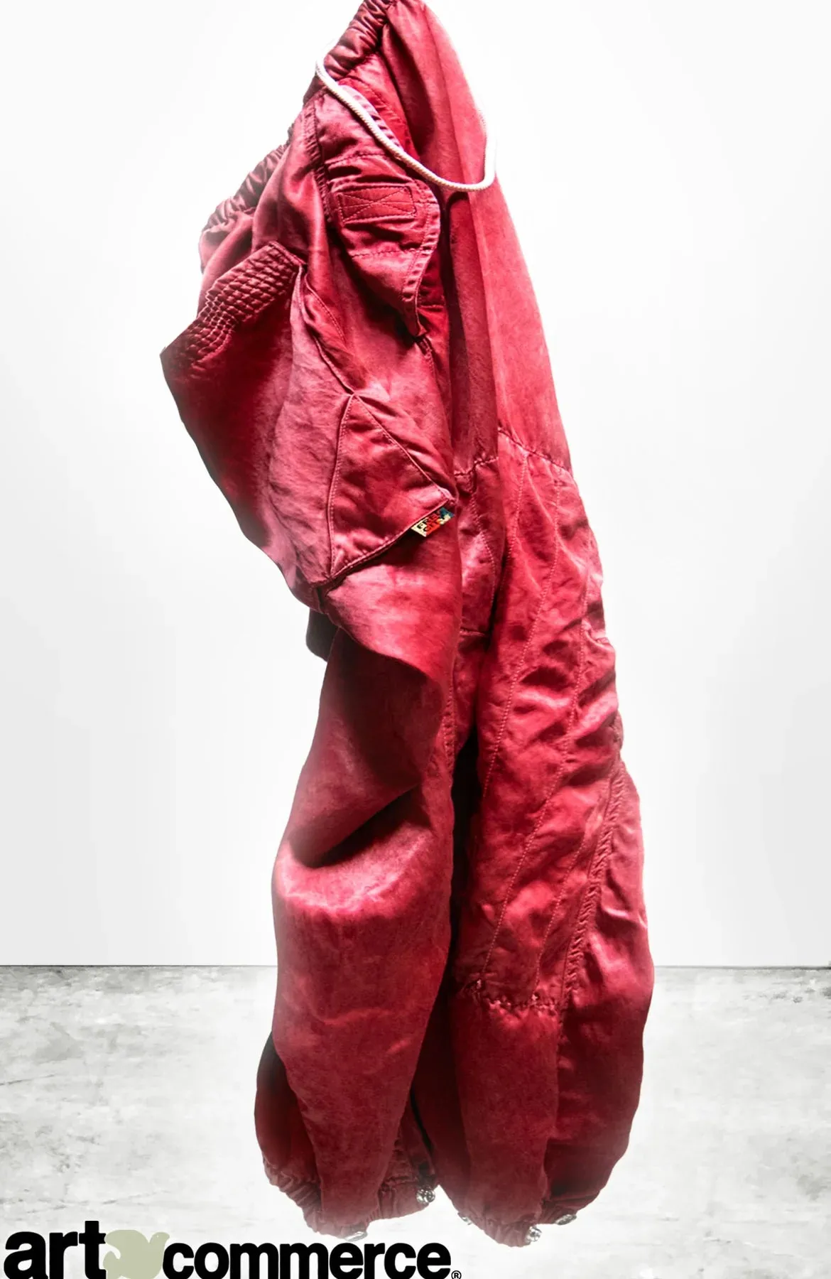 FREECITY FLAP/SNAP SATIN JUMPPANT - red glass
