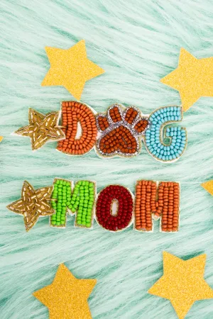 Gold Star 'Dog Mom' Seed Bead Earrings
