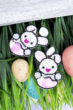 Hoppy Egg Hunting Seed Bead Earrings