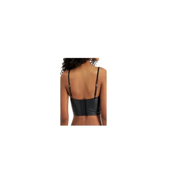 International Concepts Faux Leather Bustier and Thong Panty Set Large New NWT