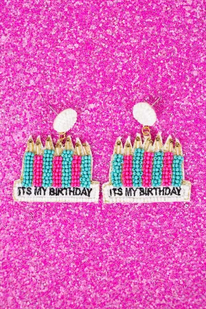 It's My Birthday Seed Bead Earrings