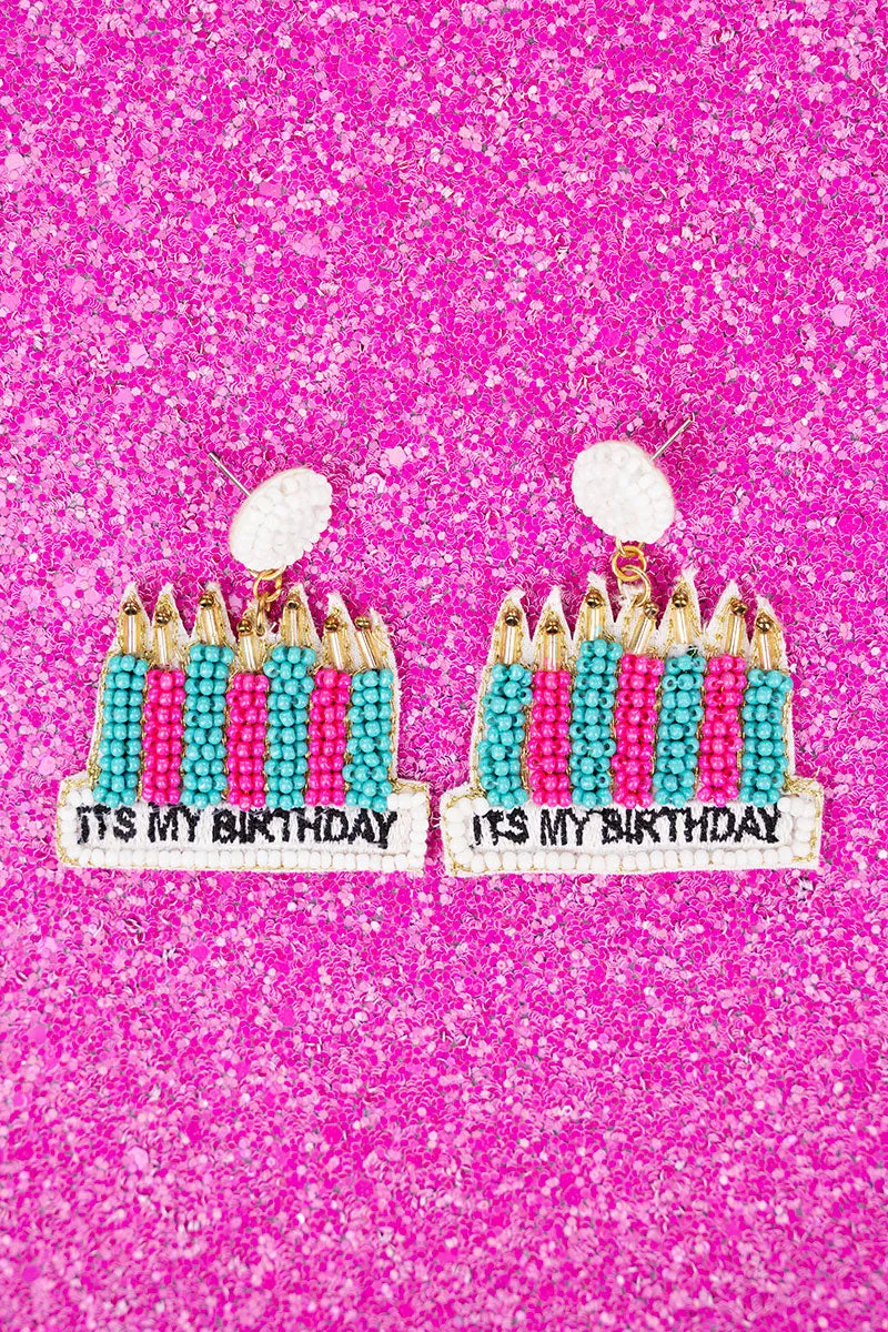 It's My Birthday Seed Bead Earrings