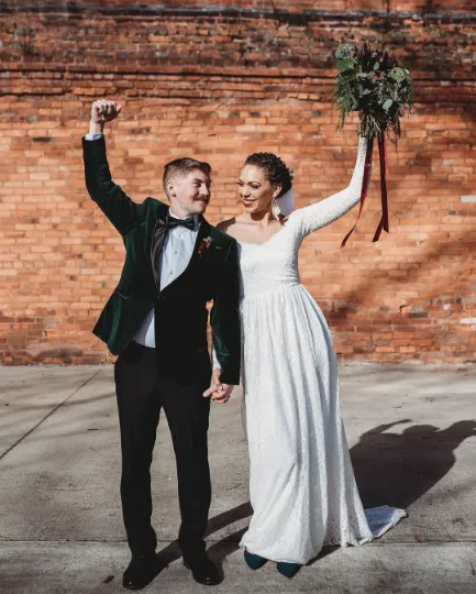 Ivory off the shoulder wrap wedding dress with pockets  #1306
