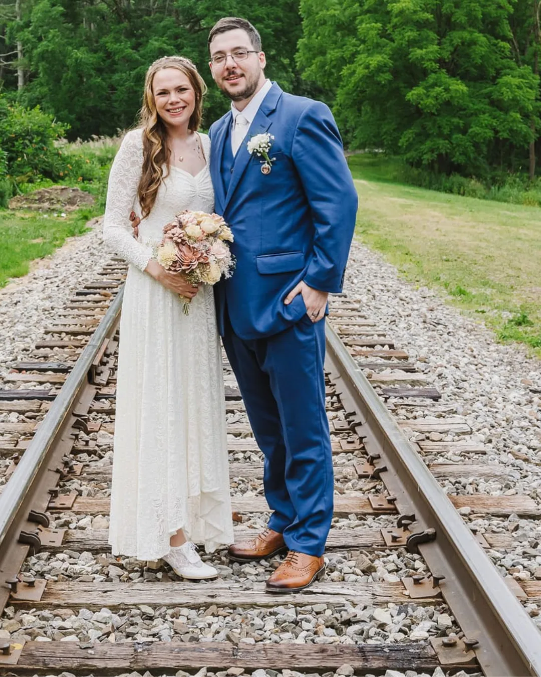 Ivory Sweetheart Lace Wedding Dress with Long Sleeves #1361