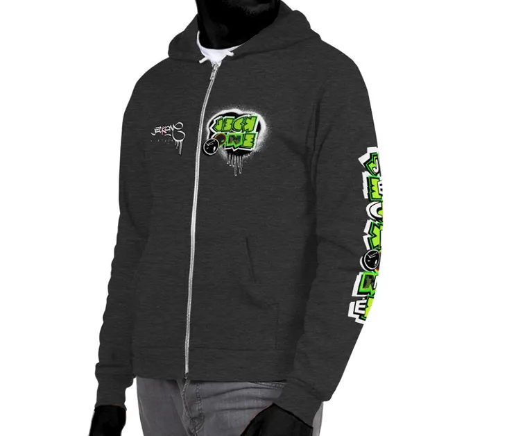 JECKONE FLAV$ vintage (greenNeonCamoDrip) -ZipUpHoodie