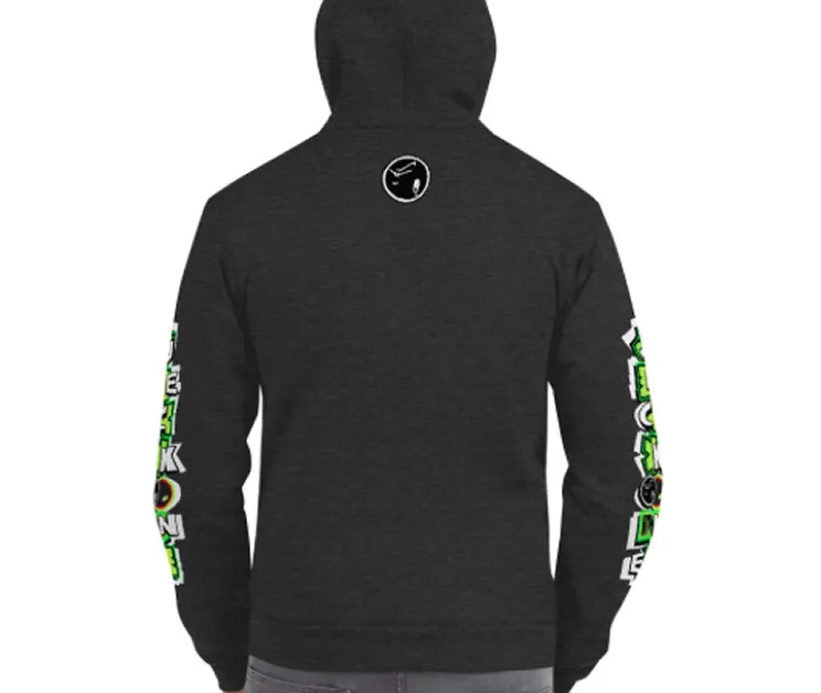 JECKONE FLAV$ vintage (greenNeonCamoDrip) -ZipUpHoodie