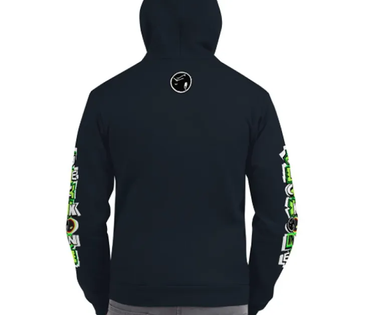 JECKONE FLAV$ vintage (greenNeonCamoDrip) -ZipUpHoodie