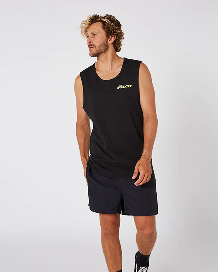 Jetpilot Raver Mens Muscle Tee - Black