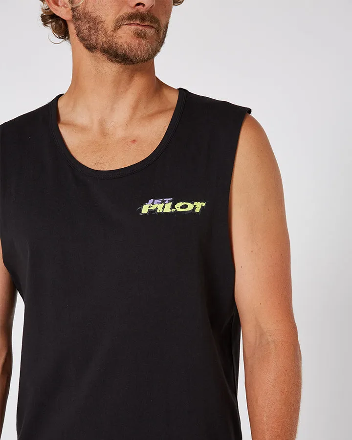 Jetpilot Raver Mens Muscle Tee - Black
