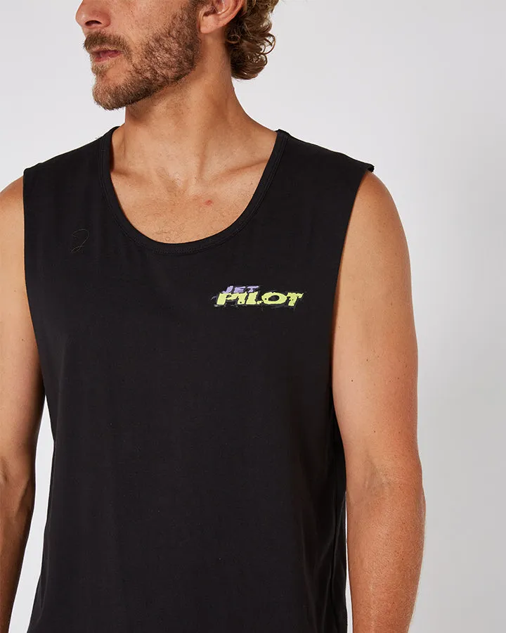 Jetpilot Raver Mens Muscle Tee - Black