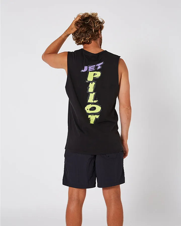 Jetpilot Raver Mens Muscle Tee - Black