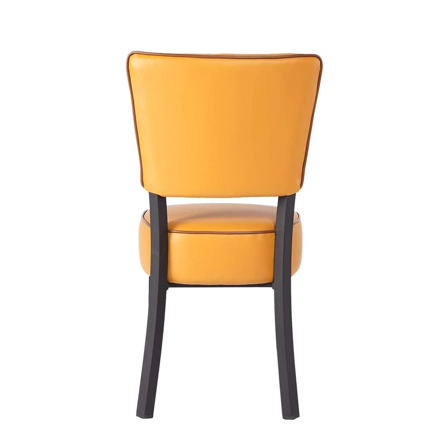 Kitchen Dining Chairs Set of 2 Modern Classic Leather Side Chair for Dining Room Cafe Bedroom, Vinyl Orange