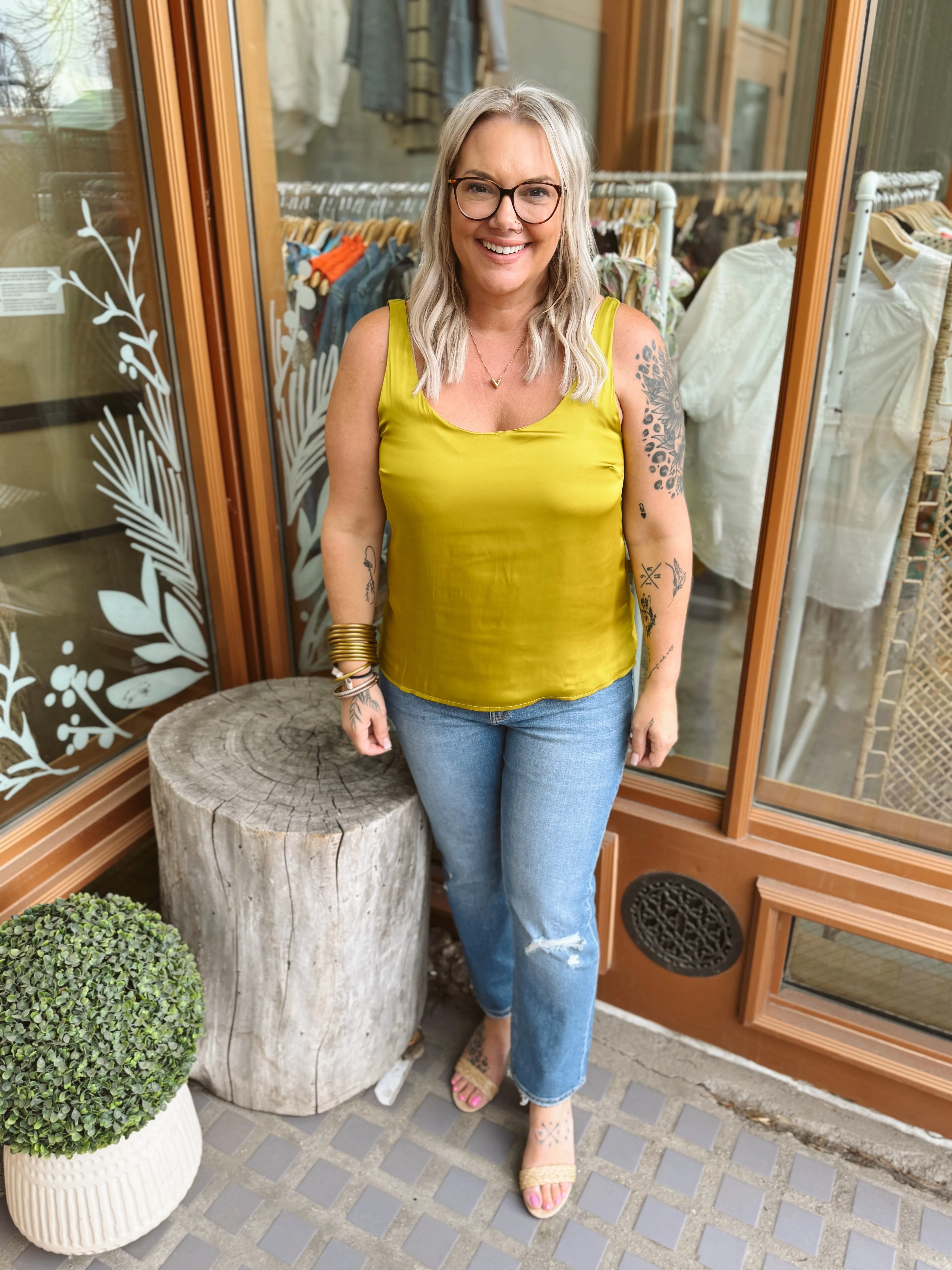 Kiwi Satin Must Have Tank Top