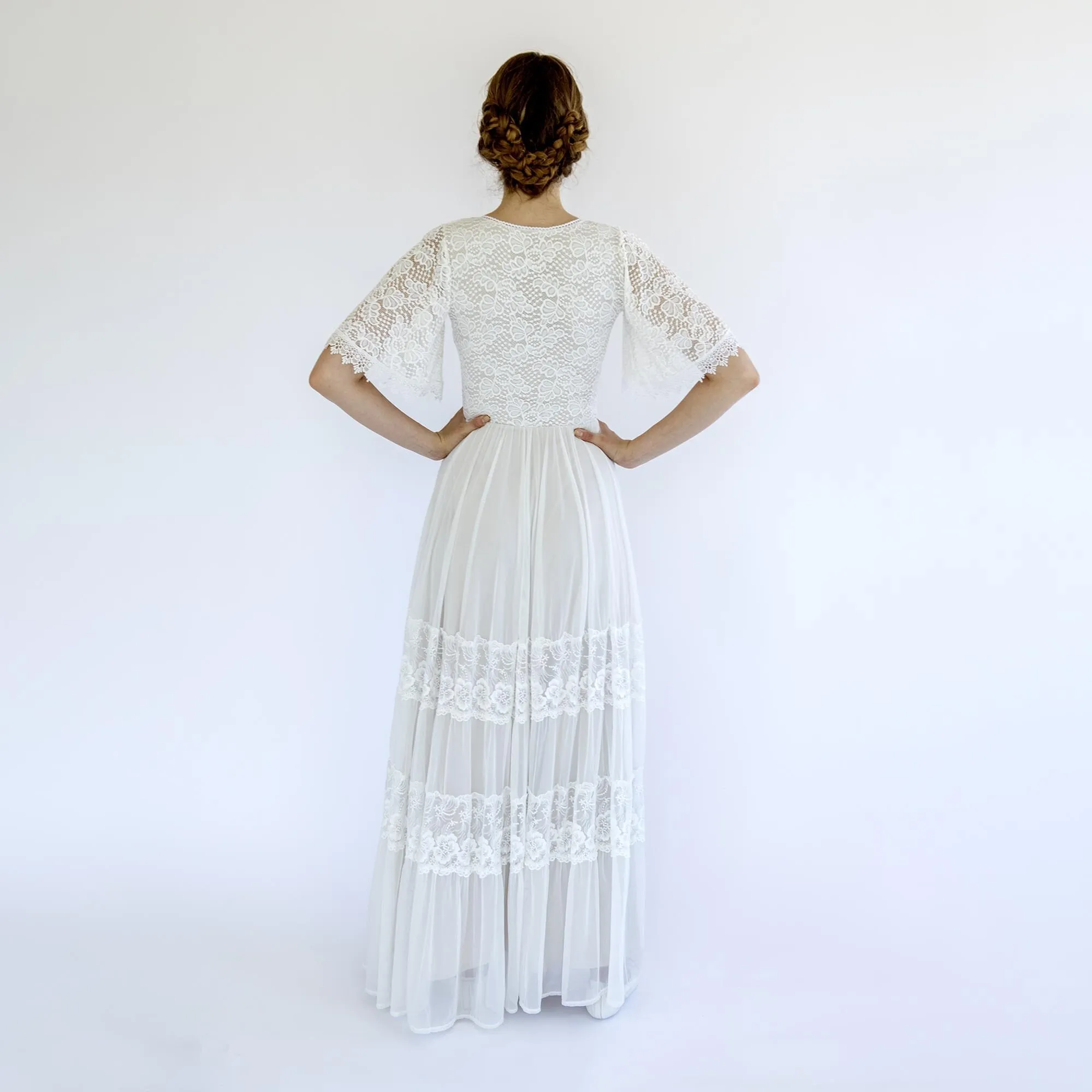 Lace and Chiffon Mesh Dress #1480