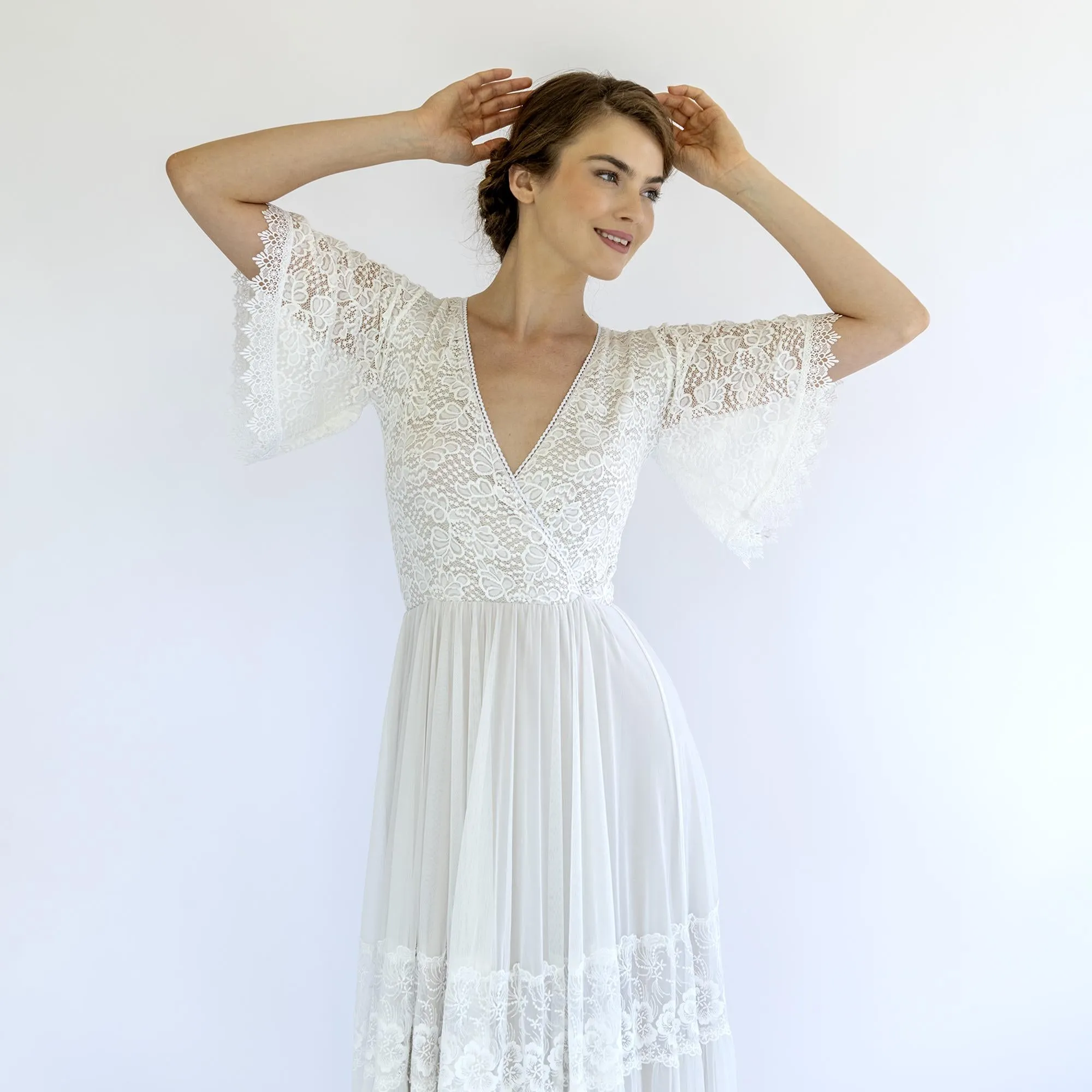 Lace and Chiffon Mesh Dress #1480