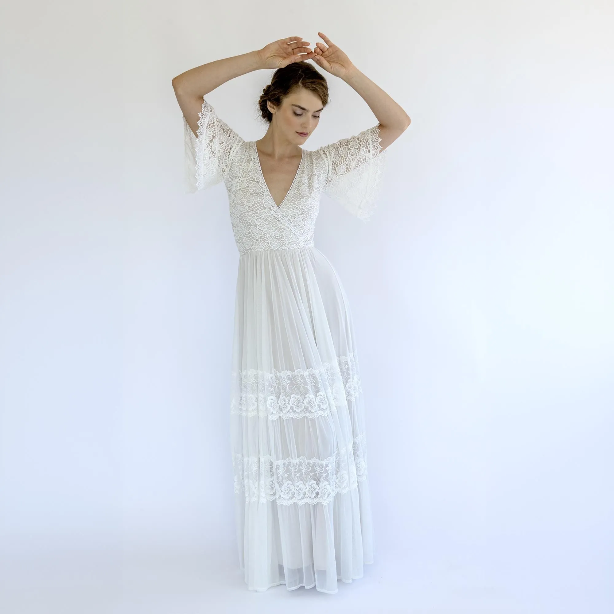 Lace and Chiffon Mesh Dress #1480