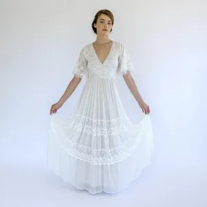 Lace and Chiffon Mesh Dress #1480