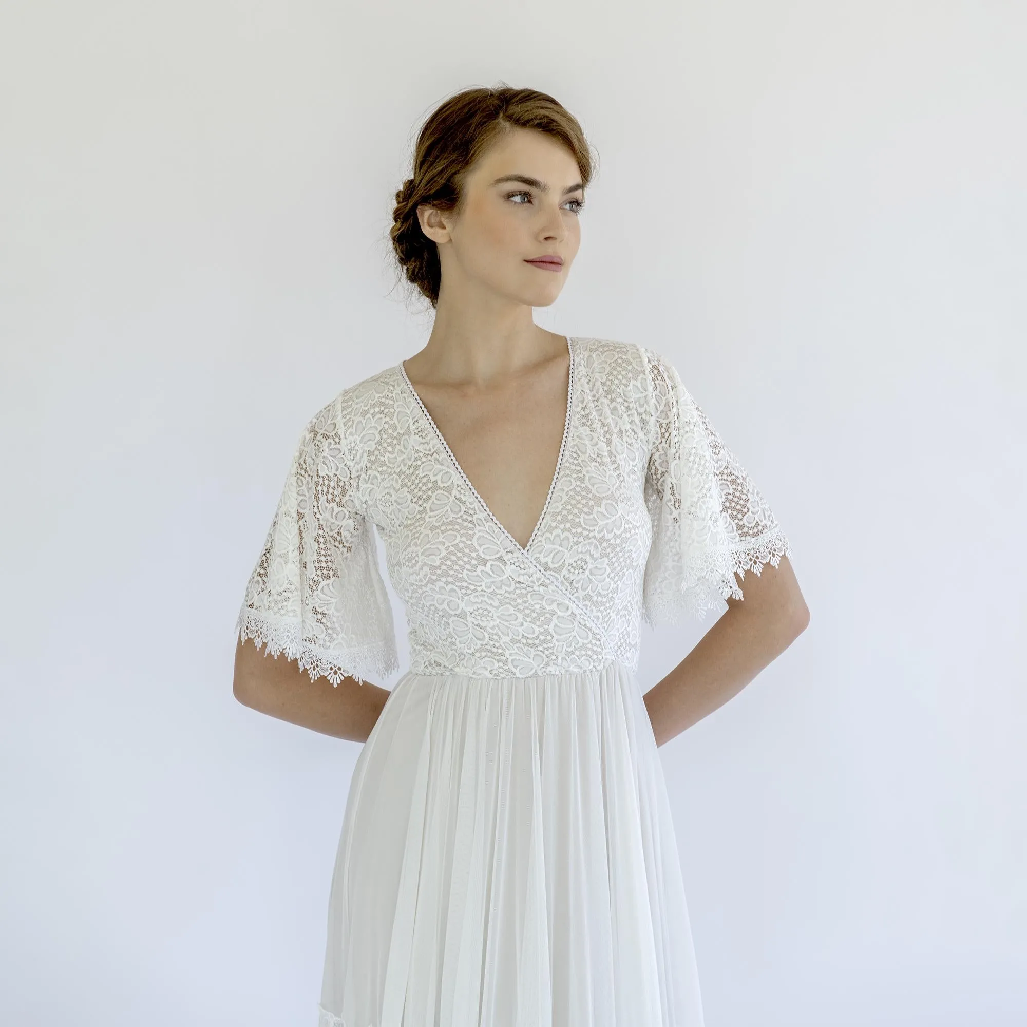 Lace and Chiffon Mesh Dress #1480