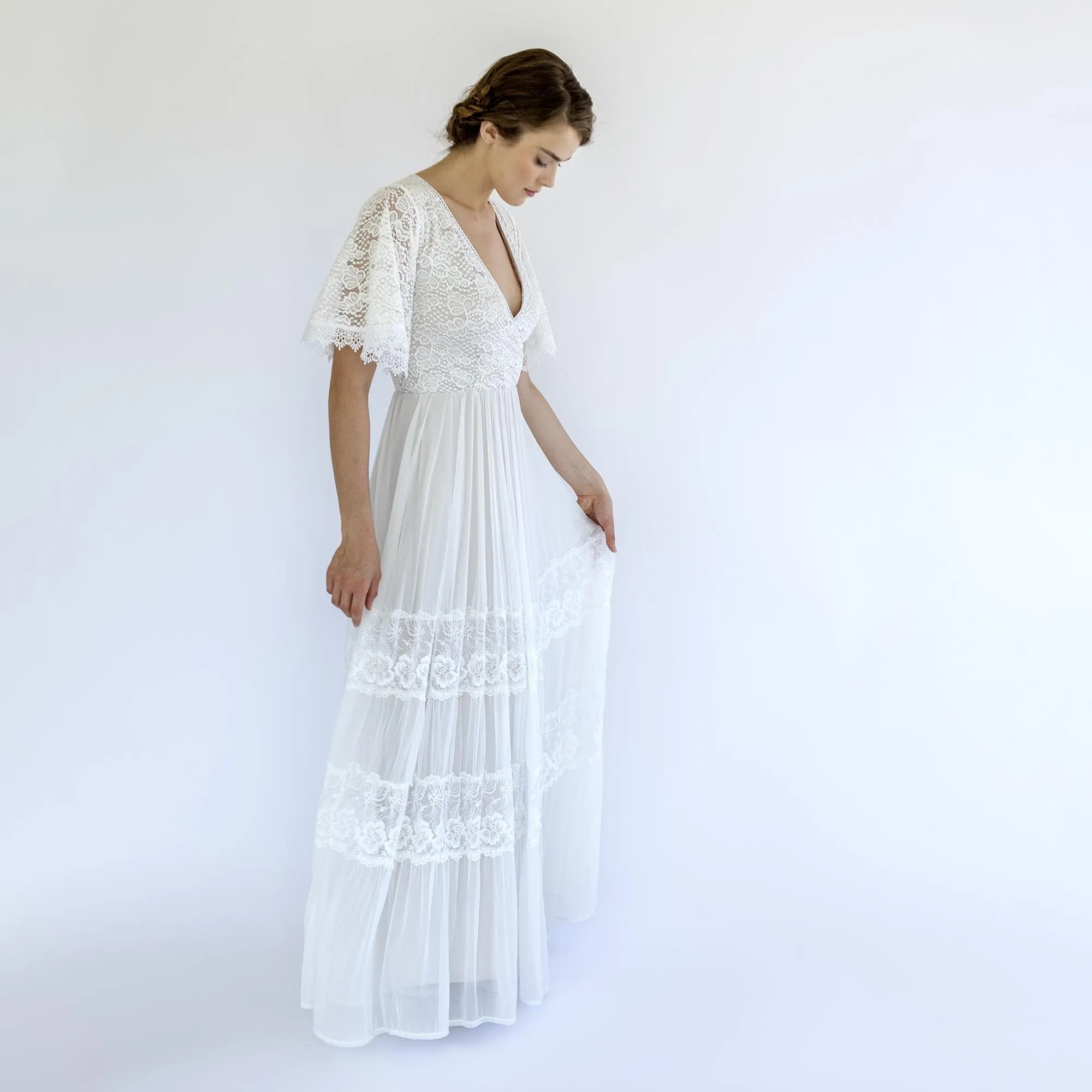 Lace and Chiffon Mesh Dress #1480