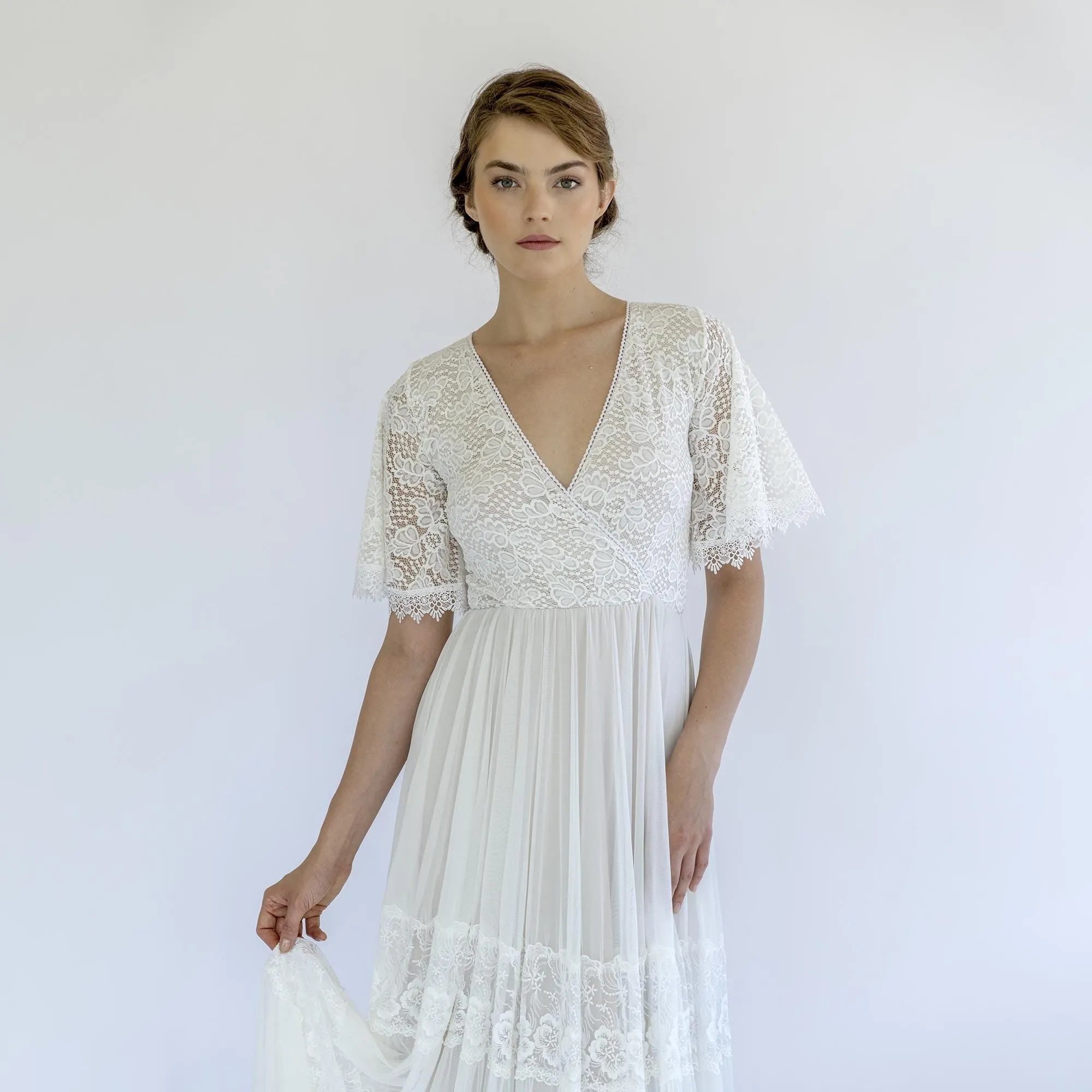 Lace and Chiffon Mesh Dress #1480
