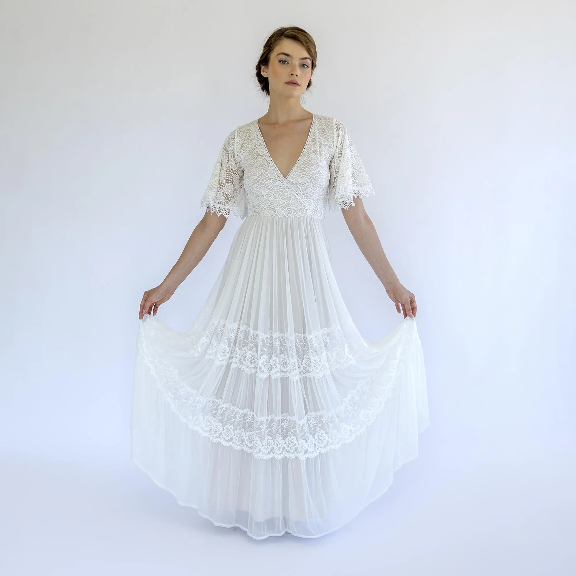 Lace and Chiffon Mesh Dress #1480