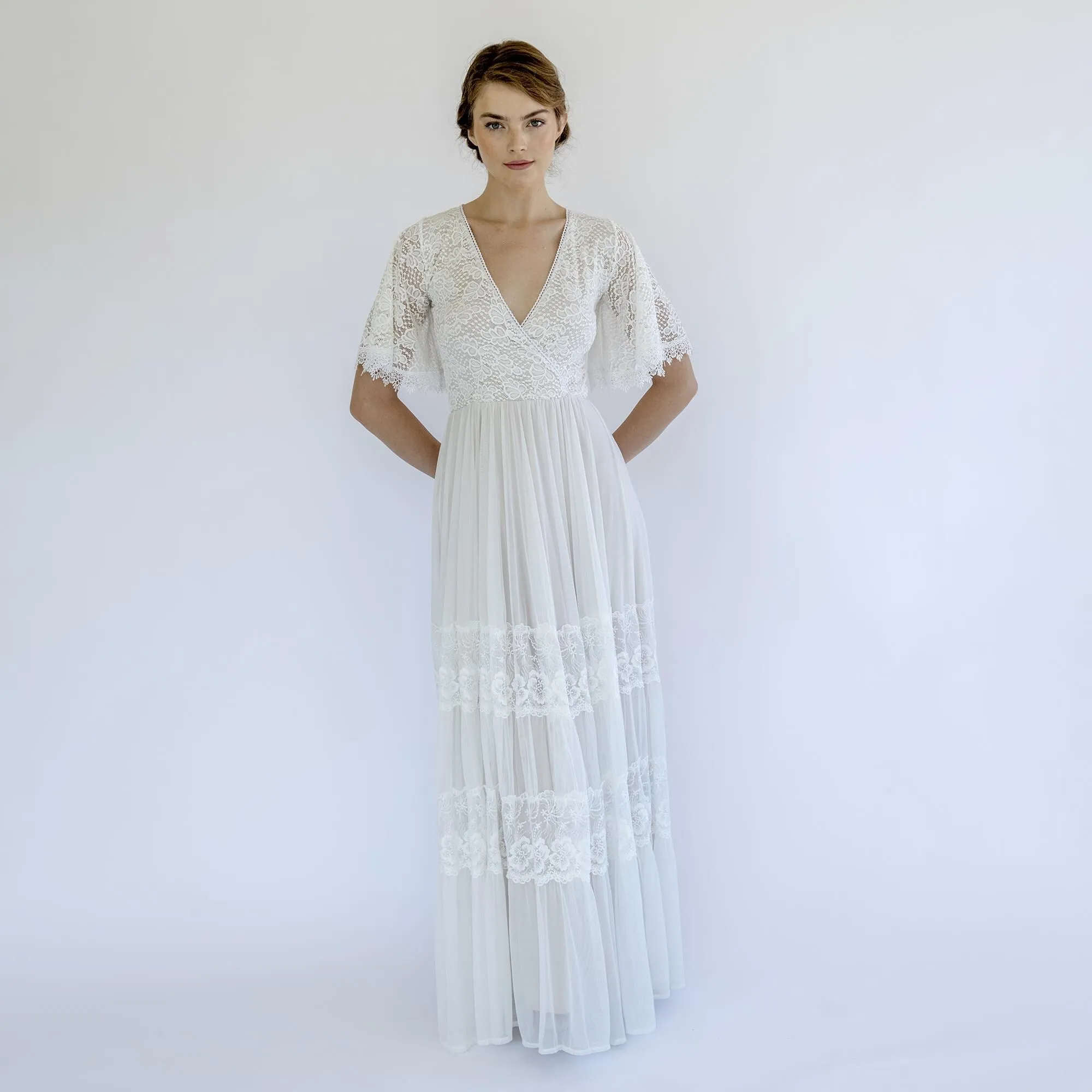 Lace and Chiffon Mesh Dress #1480