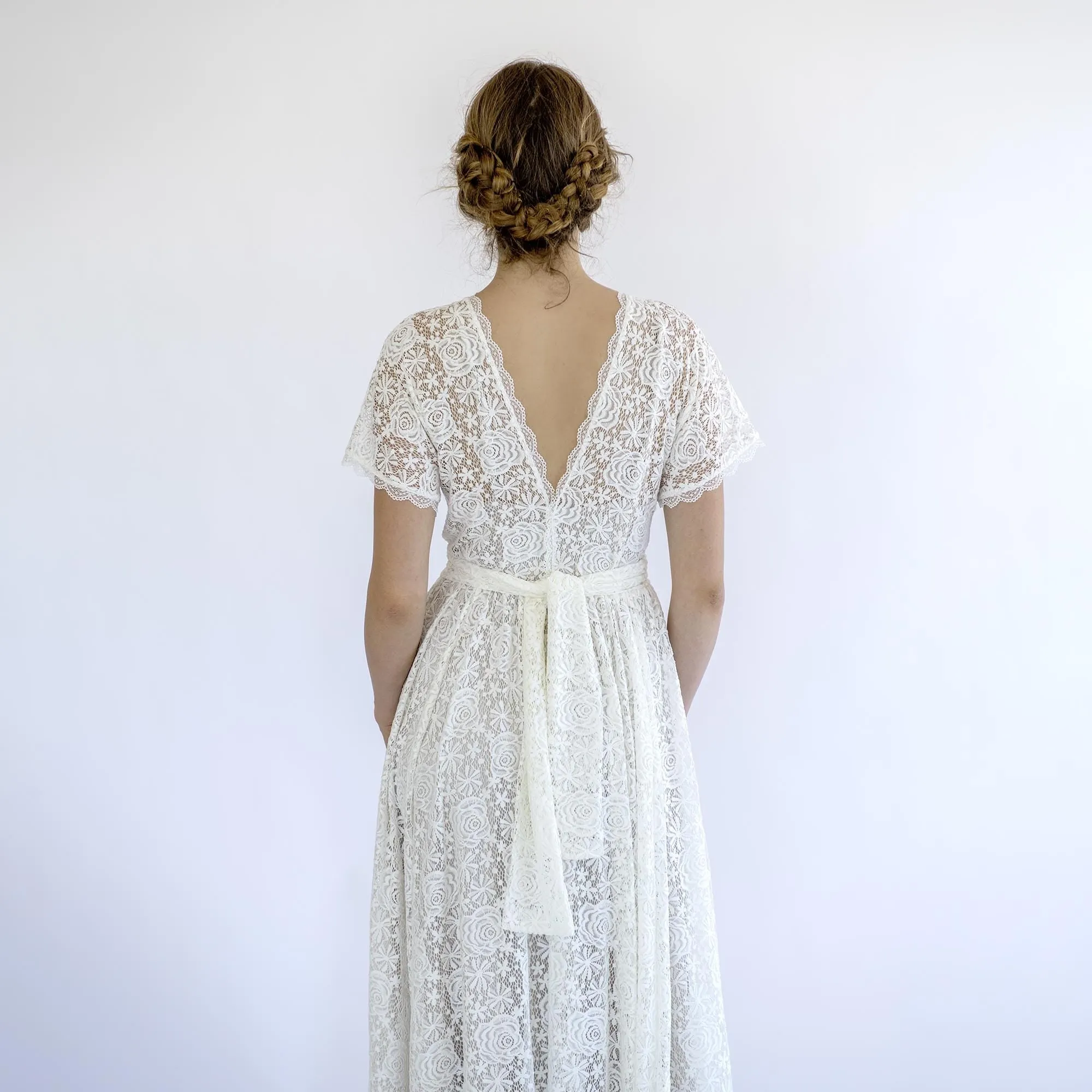 Lace Boho Wedding Dress #1501
