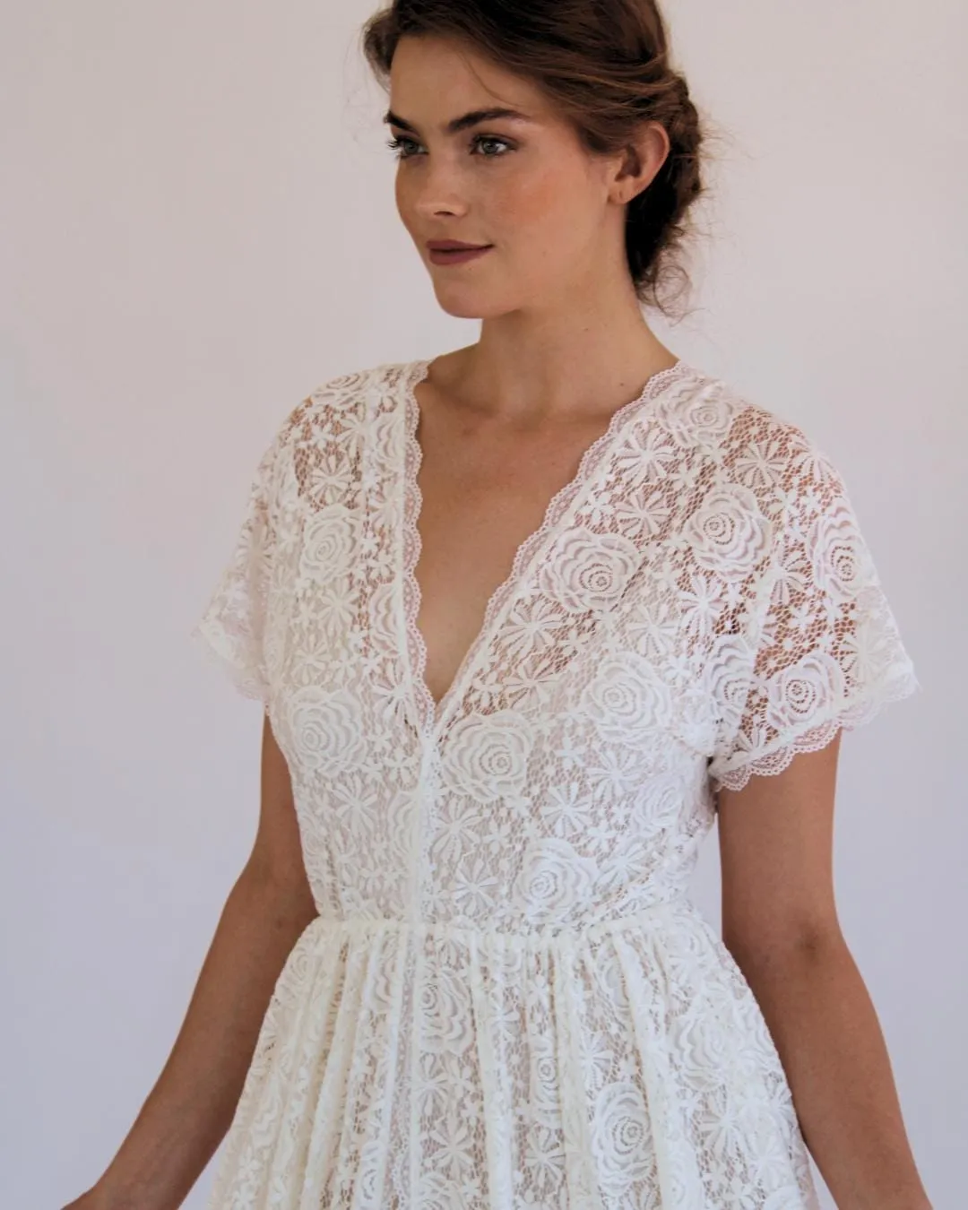 Lace Boho Wedding Dress #1501