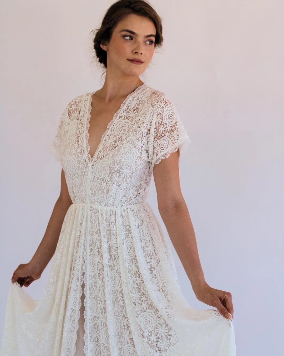 Lace Boho Wedding Dress #1501