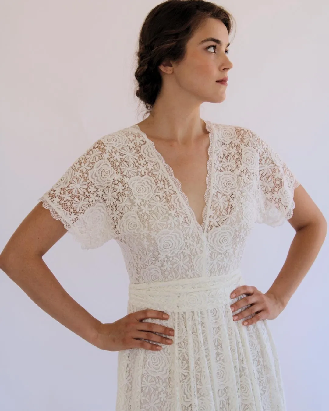 Lace Boho Wedding Dress #1501