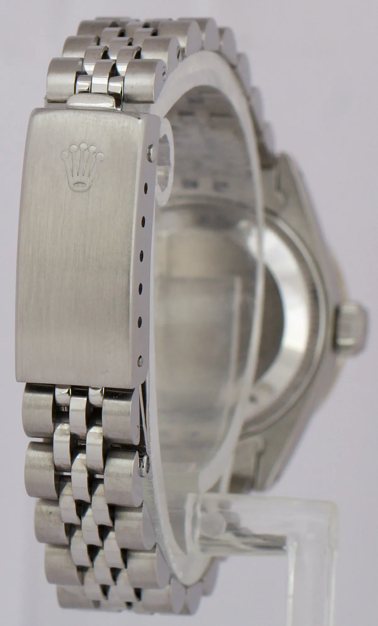 Ladies Rolex DateJust 26mm RHODIUM DIAMOND Stainless Steel JUBILEE Watch 6916