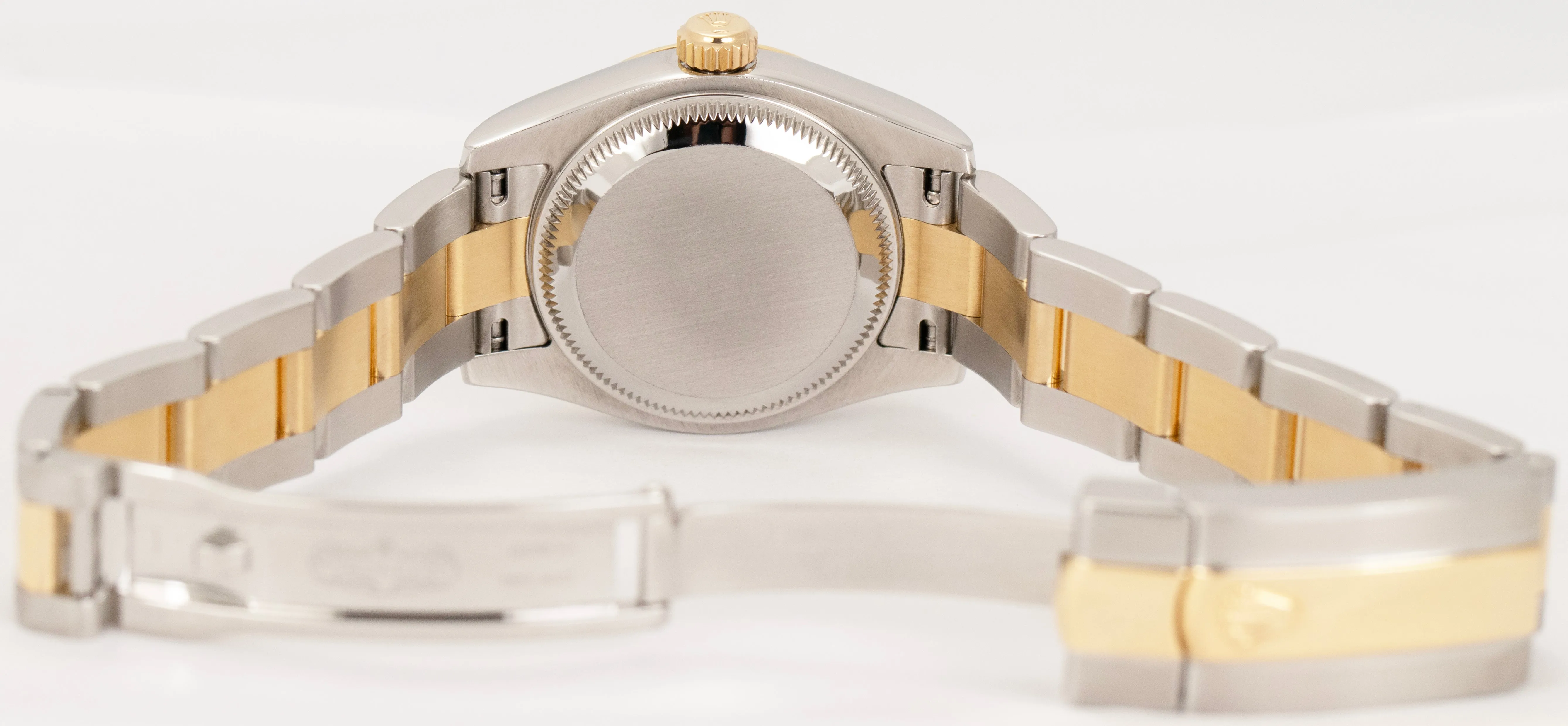 Ladies Rolex DateJust PAPERS Silver Diamond Dial Two-Tone 26mm Watch 179173 B P