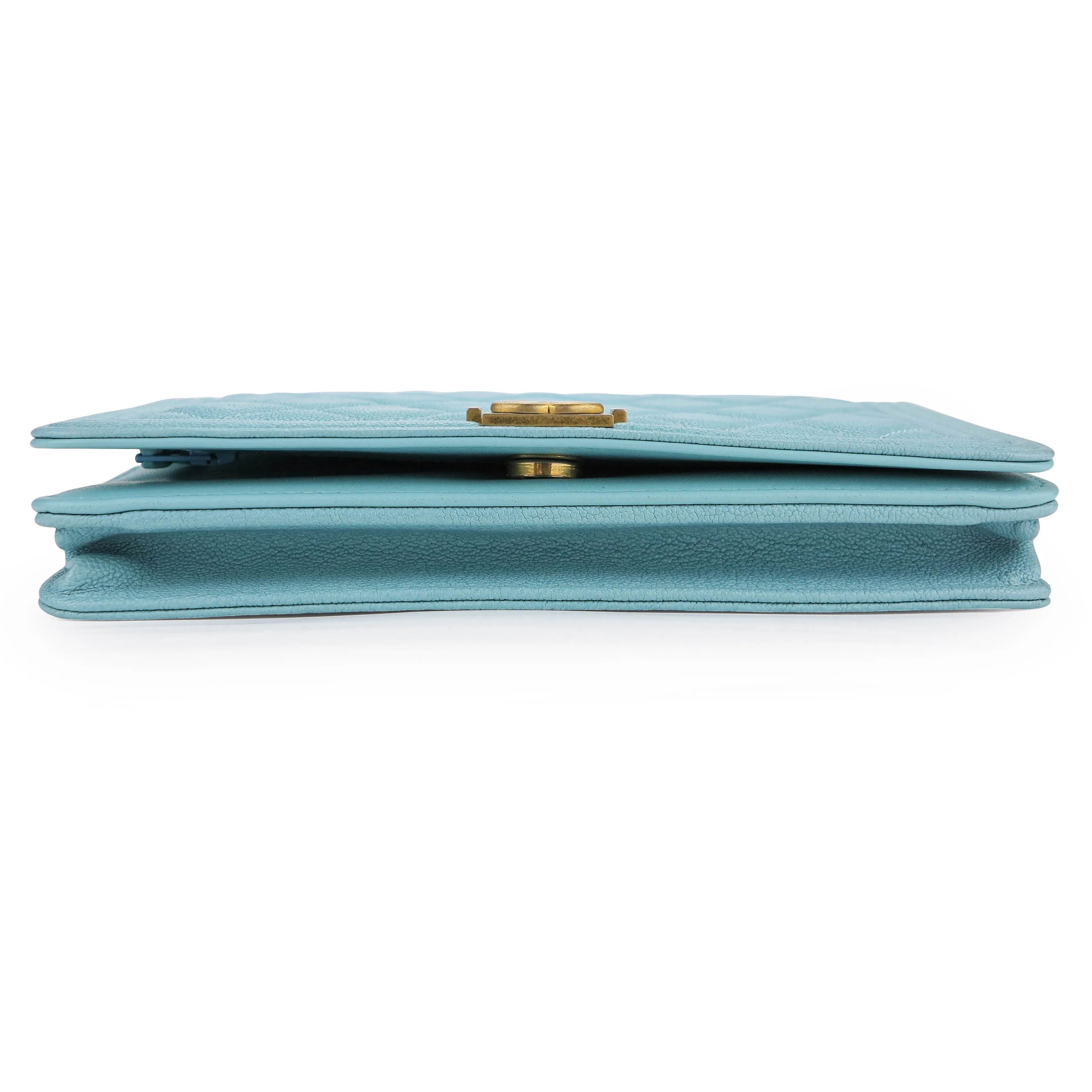 Le Boy Wallet On Chain WOC in Tiffany Blue Caviar