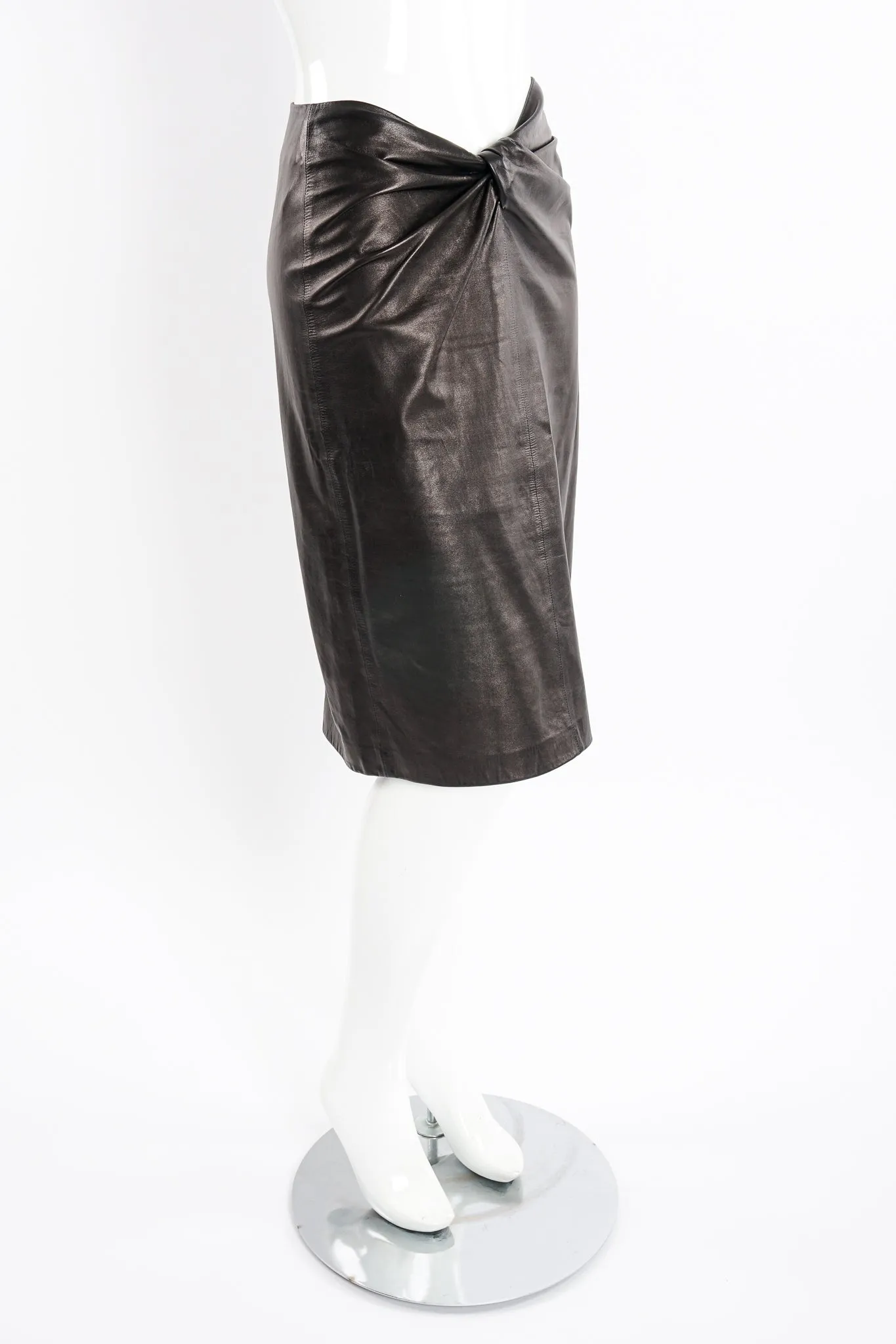Leather Twist Skirt