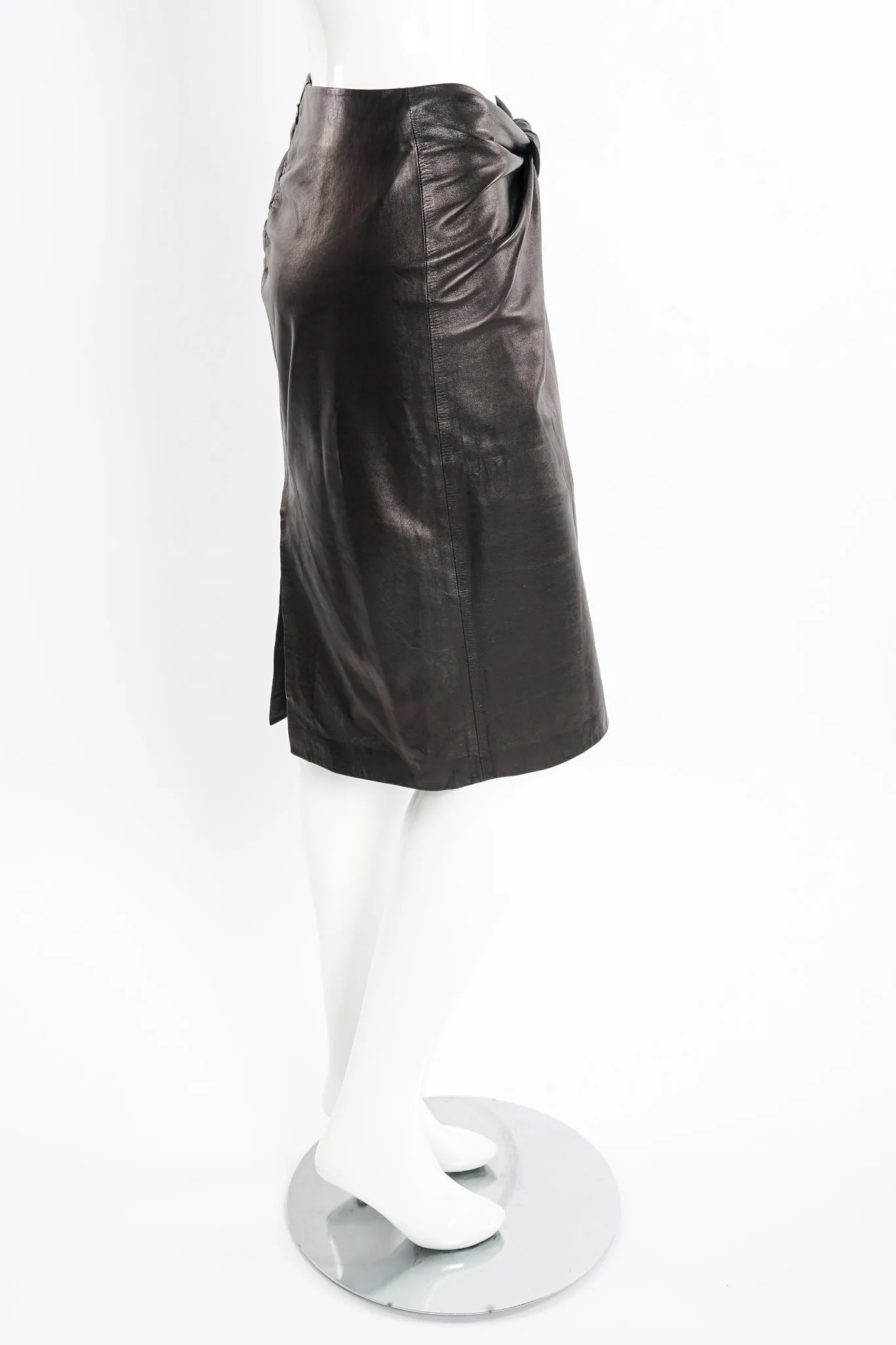 Leather Twist Skirt