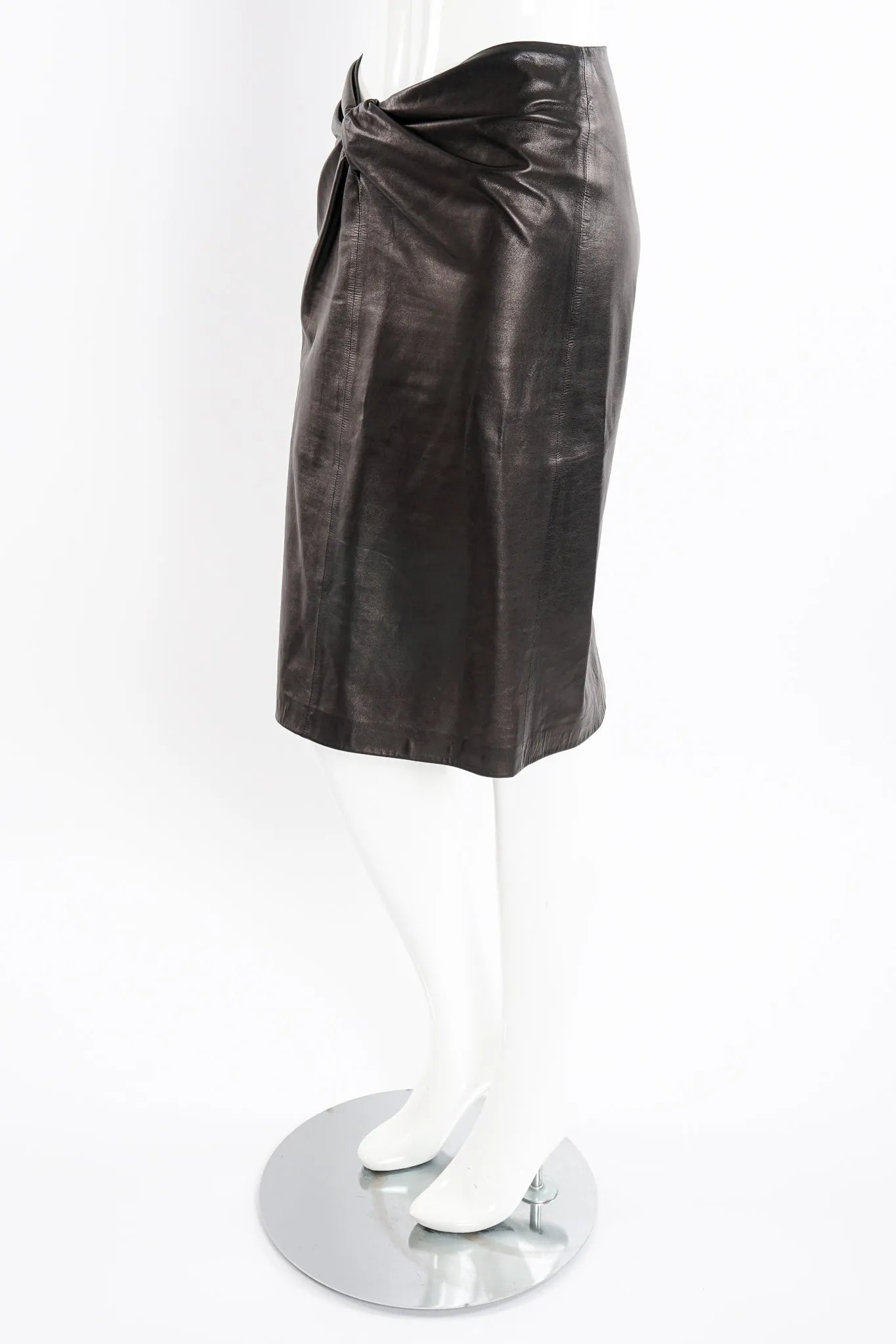 Leather Twist Skirt