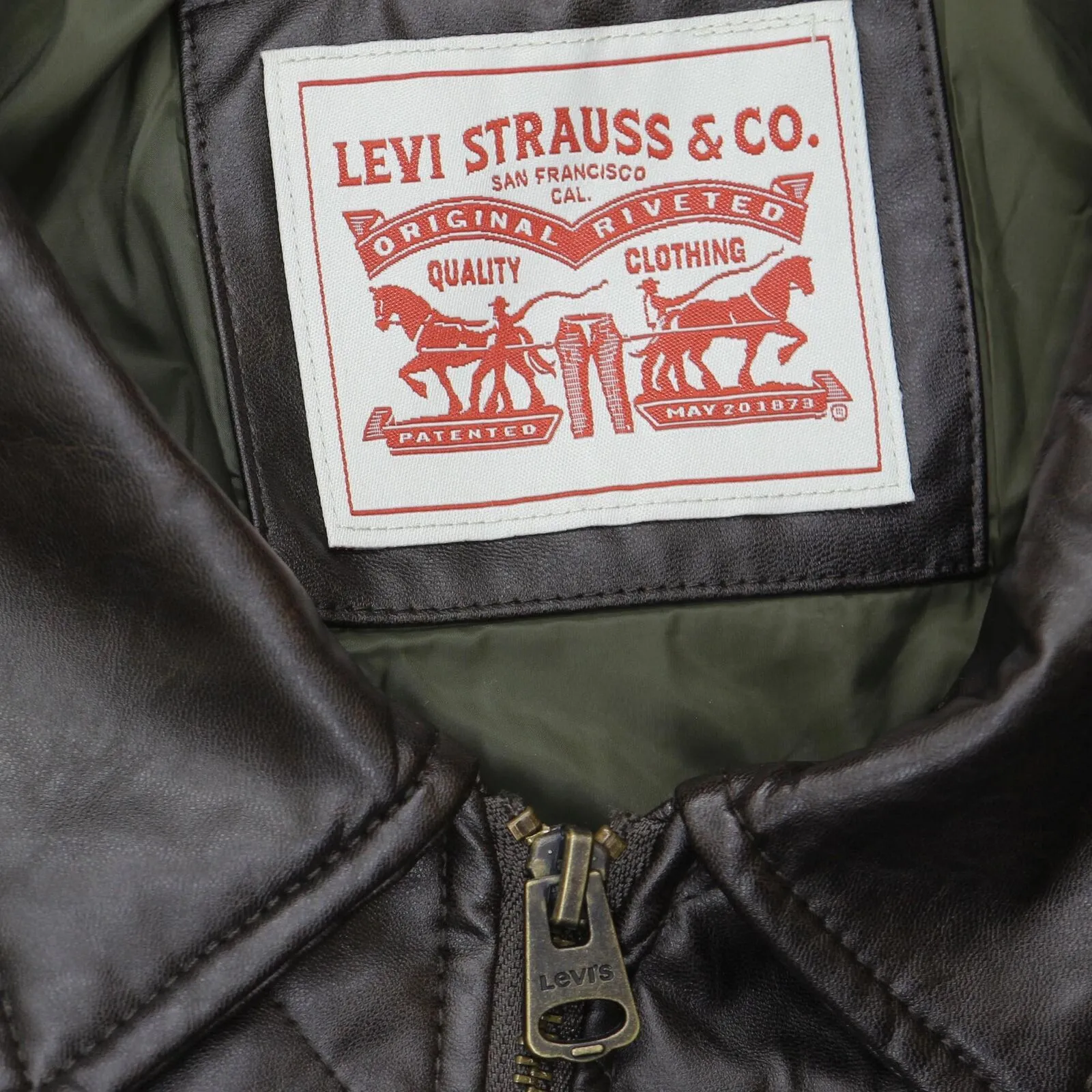 Levi's Men's Faux Leather Quilted Trucker Jacket