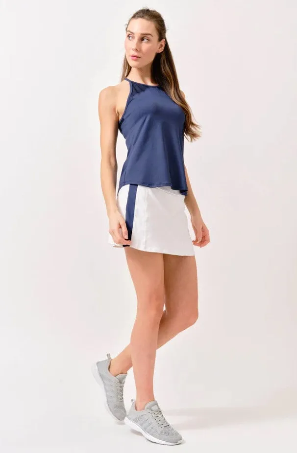 Lija Women's Elite Retro Skort in White/Dark Navy