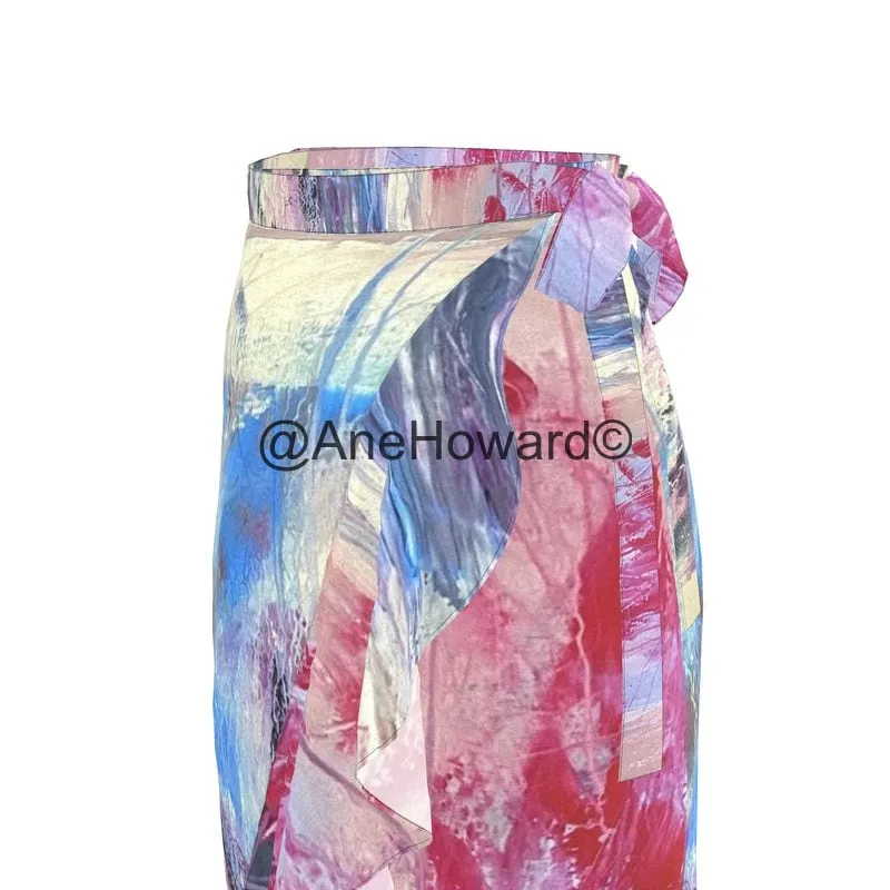 Long Flounce Skirt Abstract Sailing