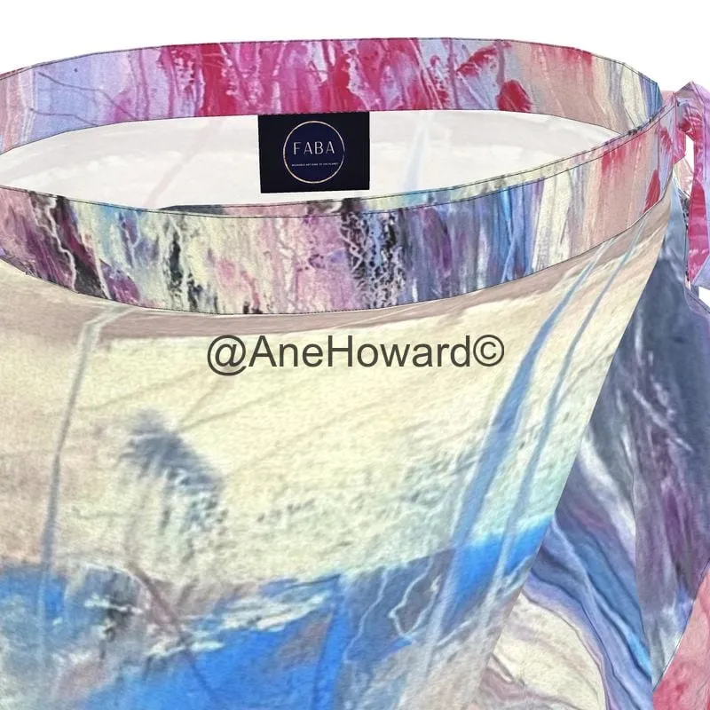 Long Flounce Skirt Abstract Sailing