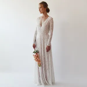Long Sleeves lace wedding dress  #1258