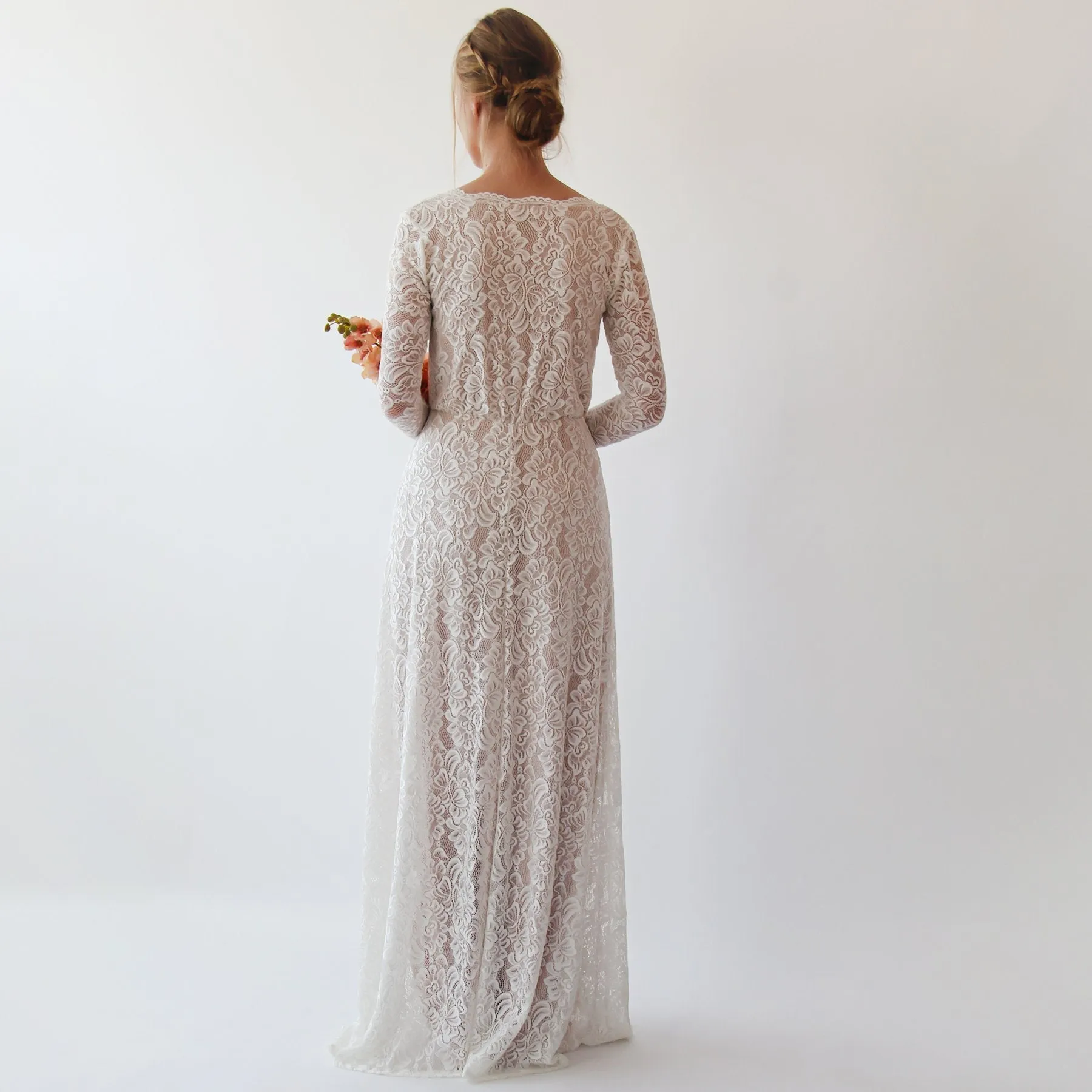 Long Sleeves lace wedding dress  #1258